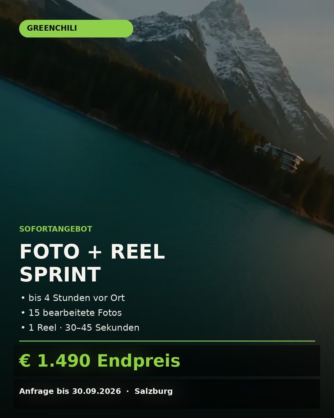Foto und Reel Sprint von GreenChili in Salzburg
